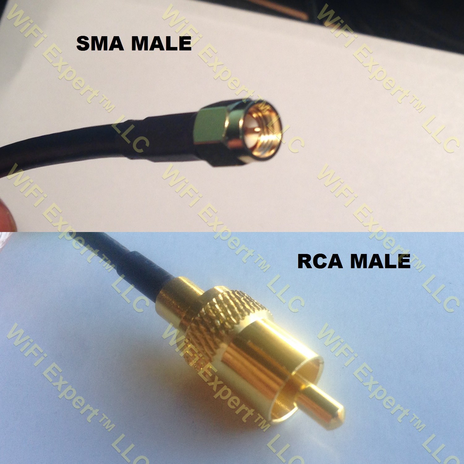 RG58 SMA MALE to RCA MALE Coaxial RF Pigtail Cable 6 inch to 50 feet