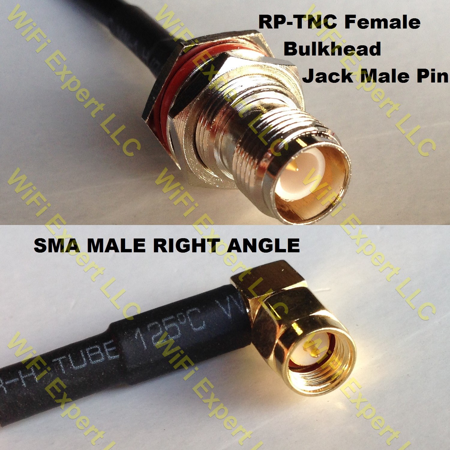 RG188 DS SMA MALE to SMA MALE Coaxial RF Pigtail Cable  Silver Conductor